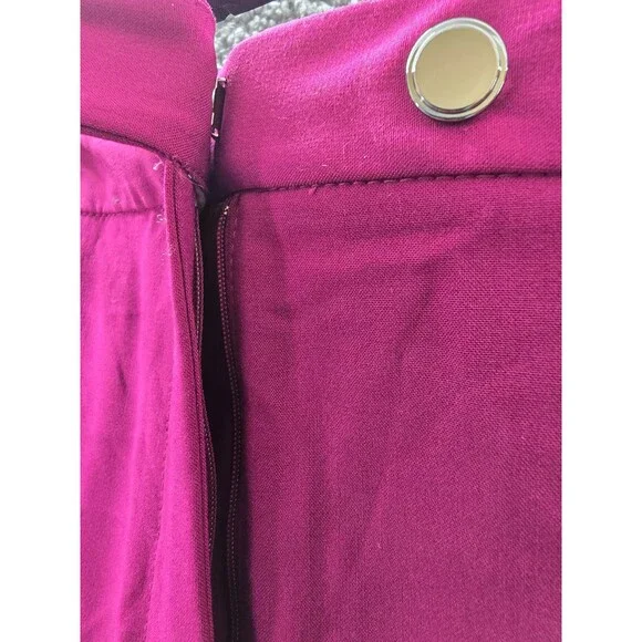Calvin Klein Petite Luxe Highline Pants Women's 12P Mulberry Hook & Bar Closure - Picture 10 of 15